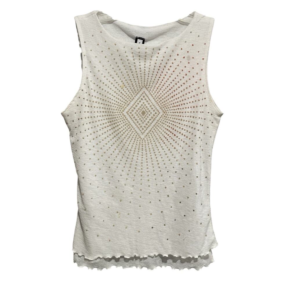 Vintage Y2K Forever 21 Beaded Layered Tank Top Festival Ombre Lightweight FLAWED